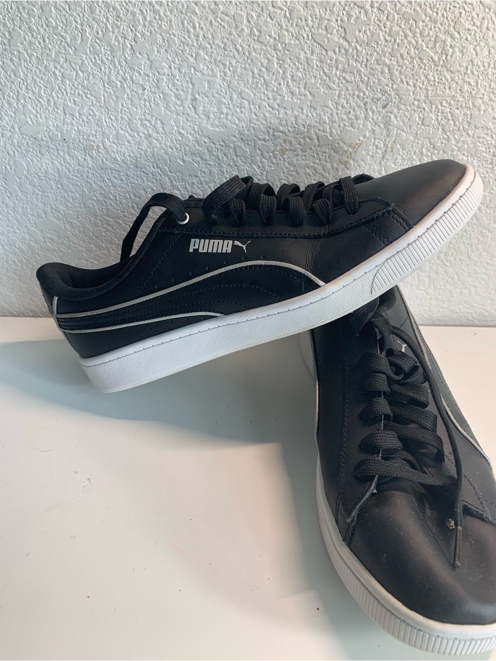 Puma Black & White Low-Top Sneakers